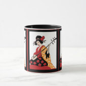 Mok  kunst Geisha & Shamisen (Midden)