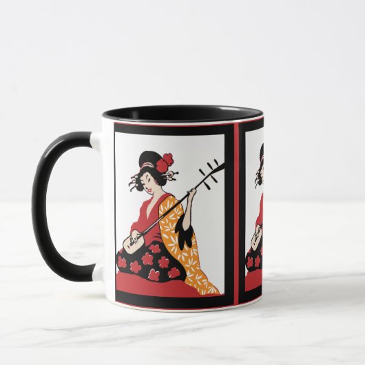 Mok  kunst Geisha & Shamisen (Links)