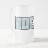 mok "Ladette" stedelijk camo blauw en zwart tekstb (Voorkant links)