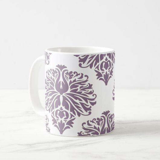 Mok Lavender Elegant Damask Coffee (Voorkant links)