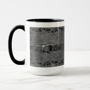 Mok leder en gordel met grijze koffie