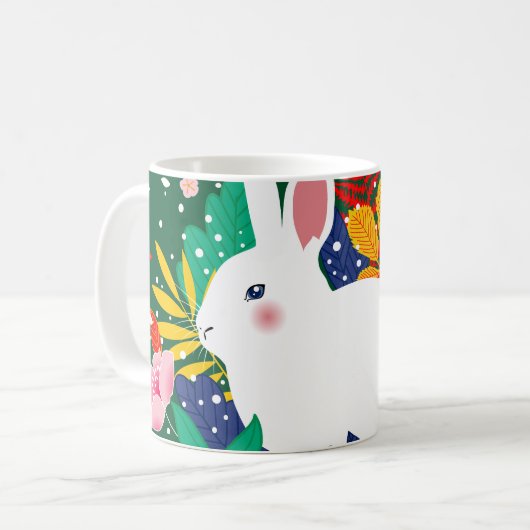 Mok lentestbosblazer witte bunny Coffee (Voorkant links)