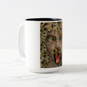Mok, leopard Woman Tweekleurige Koffiemok (Voorkant links)
