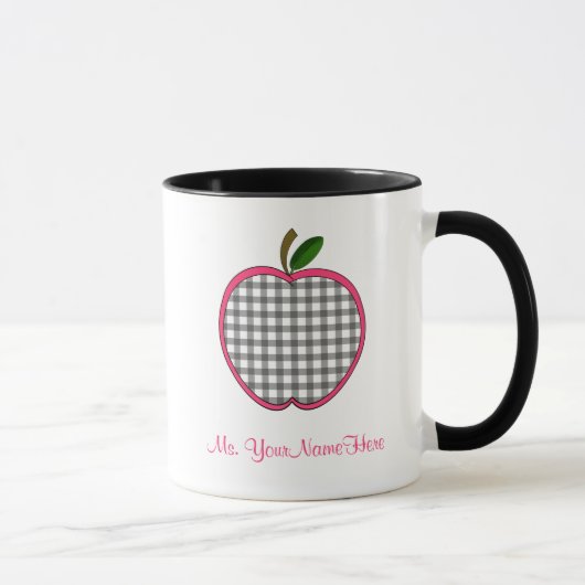 Mok leraar — Charcoal Gingham Apple (Rechts)