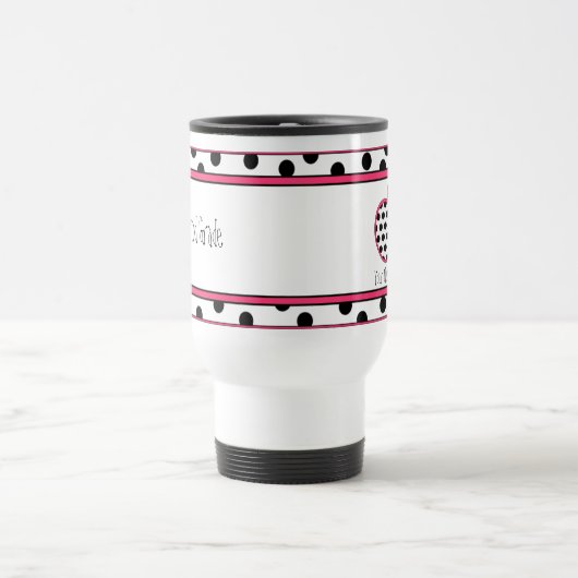 Mok leraar — Polka Dot Apple Travel Mug (Center)