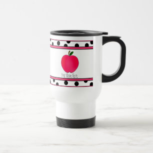 Mok leraar — Polka Dot Apple Travel Mug