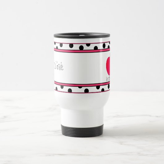 Mok leraar — Polka Dot Apple Travel Mug (Center)