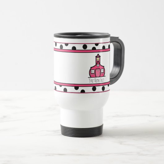 Mok leraar - Polka Dot Travel Mug (Voorkant rechts)