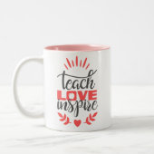Mok leraar - Teach Love Inspire - Pink Love Mok (Links)