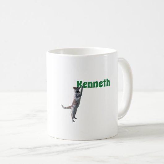 Mok - Letter M met kat en naam (Voorkant rechts)