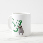 Mok - Letter V met Dog en Naam (Voorkant links)