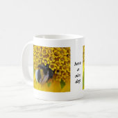 Mok leuke hommel met tekst: "heb een leuke dag" (Voorkant links)