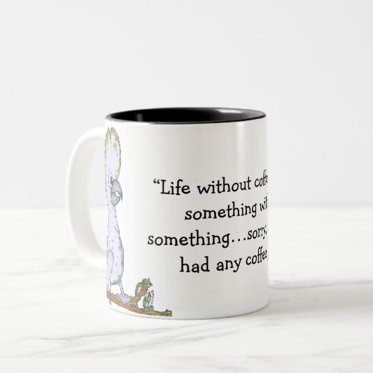 mok "Leven zonder koffie" (Voorkant links)