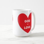 Mok Liefde God Is Liefde Rood Hart (Voorkant rechts)