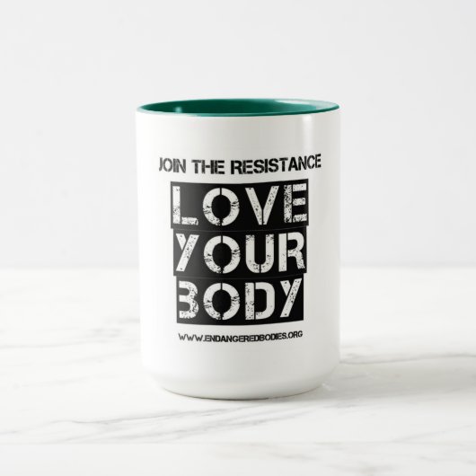 mok 'Liefde uw lichaam' (Midden)