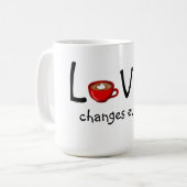 Mok/Liefde verandert alles Koffiemok (Voorkant links)
