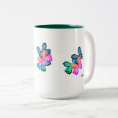 Mok: Liefde voor de vlinder Tweekleurige Koffiemok (Voorkant rechts)