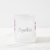 Mok - Lila bloemen met naam (Center)