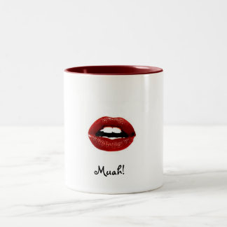Mok/Lips Muah! Tweekleurige Koffiemok