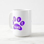 Mok Love Paws op Paws Paars (Voorkant links)