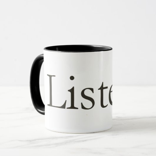 Mok - "Luister:" (Voorkant links)