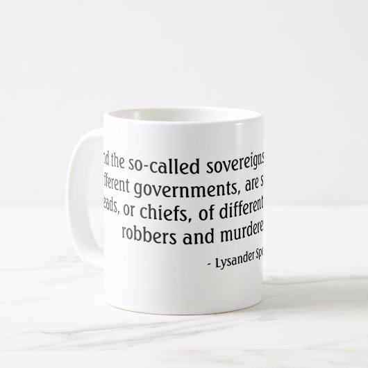Mok Lysander Spooner Quote (Voorkant links)
