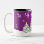 Mok magenta Snowy kerstboom (Links)