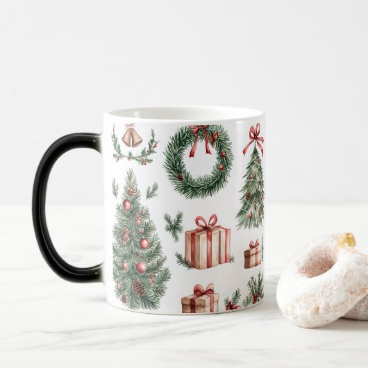 Mok Magie Kerstmis Vintage Kerstmis (Met donut)