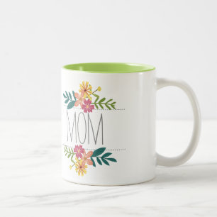 Mok mam koffie met bloemen