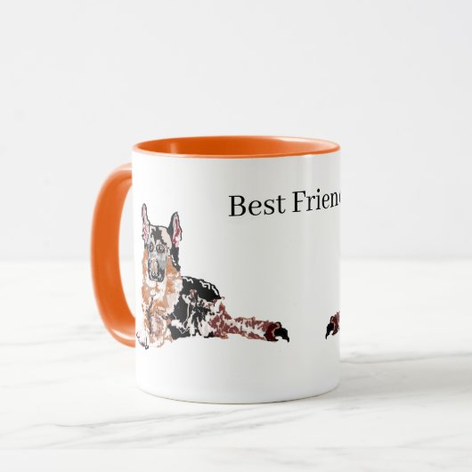 Mok Man beste vrienden Duitse herder (Voorkant links)