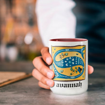 Mok medieval Floral Illuminated Letter S Monogram