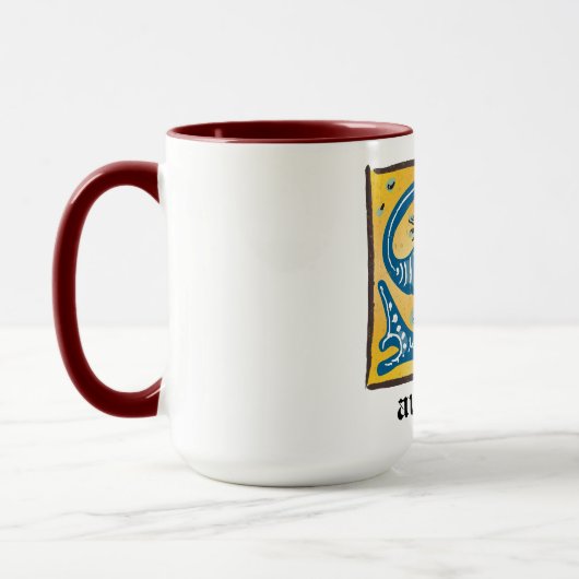 Mok medieval Floral Illuminated Letter S Monogram (Links)