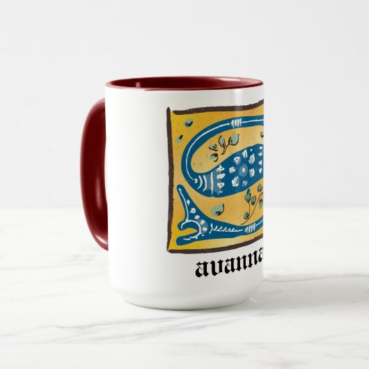 Mok medieval Floral Illuminated Letter S Monogram (Voorkant links)