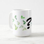 Mok - Meerdere groene vraagtekens (rev) (Voorkant links)