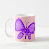 Mok Meisjes Kind Roze Paarse Gekleurde 2 Vlinders (Links)