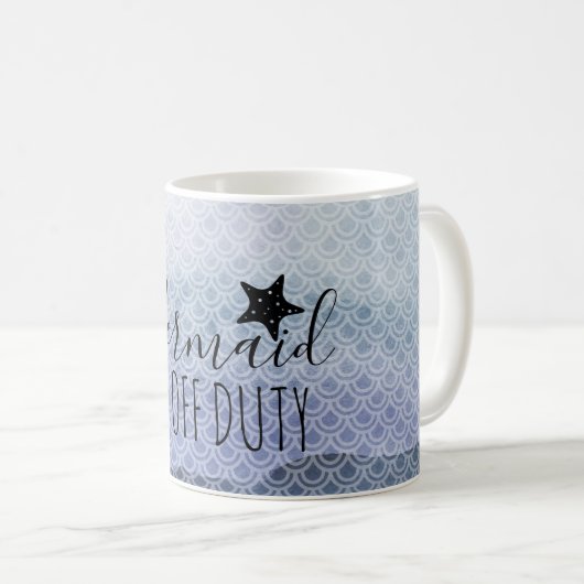 Mok "Mermaid Off Duty Blue Waterverf Coffee" (Voorkant rechts)