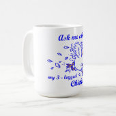 mok met 3 poten kippen (Voorkant links)