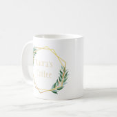 Mok met aangepast blad- en goudkleurig ontwerp (Voorkant links)