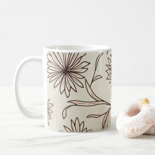 Mok met abstract bloemmotief
