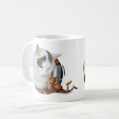 Mok met acorn elf en zijn kattenvrienden (Voorkant links)