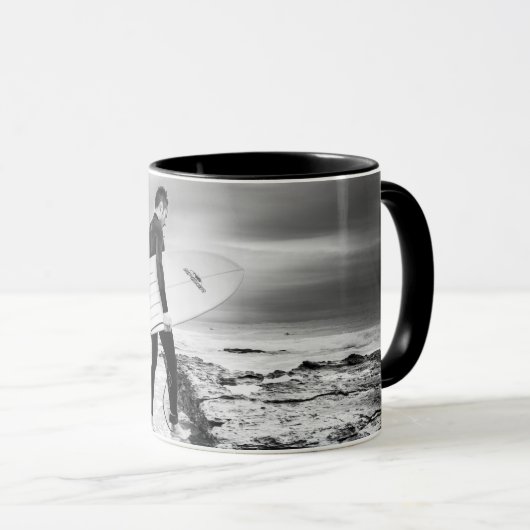 Mok met afbeelding surfer (Voorkant rechts)
