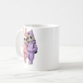 Mok met afbeelding van een knuffelkat (Voorkant links)