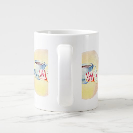 Mok met Afbeelding van koffie en donuts (Achterkant)