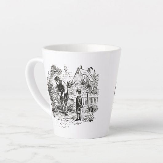 Mok met antiek afbeelding voor tuinbouw (Linkerhoek)