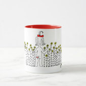 Mok met baby girl in een bloemen veld (Midden)