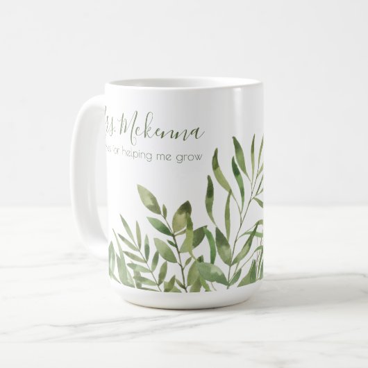 Mok met 'Bedankt dat je me hebt geholpen te groeie (Voorkant links)