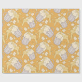 Mok met bier cartoon naadloos. Alcohol dr Cadeaupapier (Vlak)