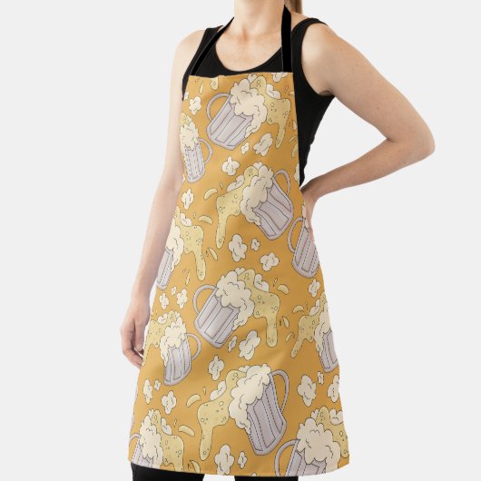 Mok met bier cartoon naadloos. Alcohol dr Schort (Insitu)