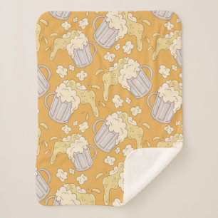 Mok met bier cartoon naadloos. Alcohol dr Sherpa Deken