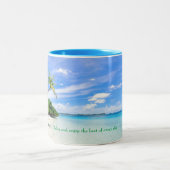 Mok met blauw interieur en tropische afdrukken (Center)